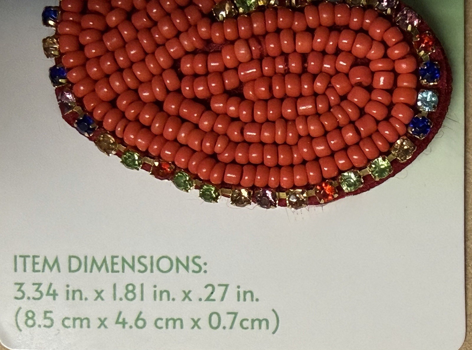 Beaded Heart W/Beaded Rhinestones Bag Clip Keychain