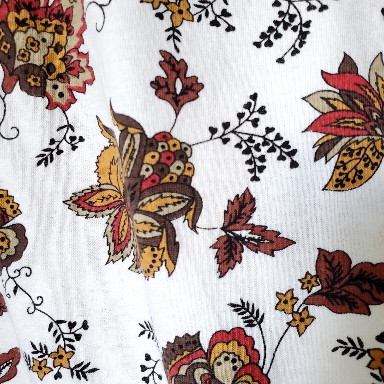 Women VTG 80s 90s Fall Floral Tee Shirt XL Nature Goblincore Norm Autumn USA NEW