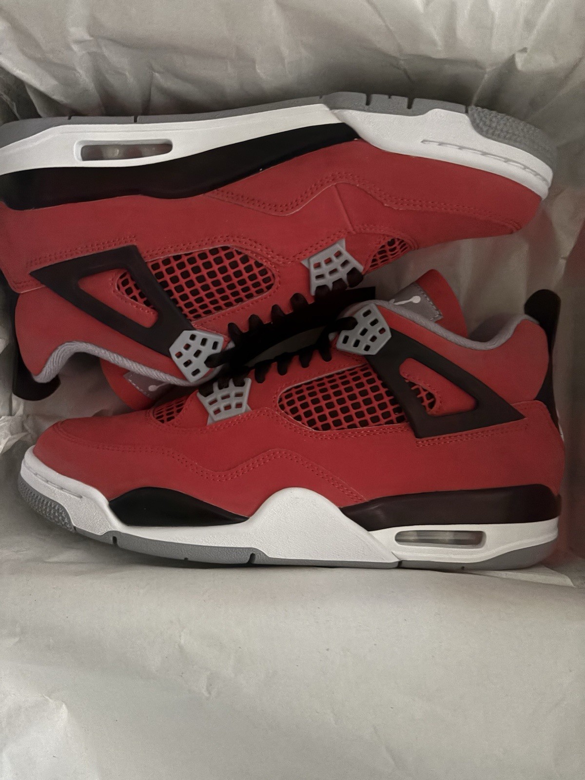 Jordan Air Jordan 4 Mid-Top Lace-Up Sneakers Red Black Gray White Jumpman