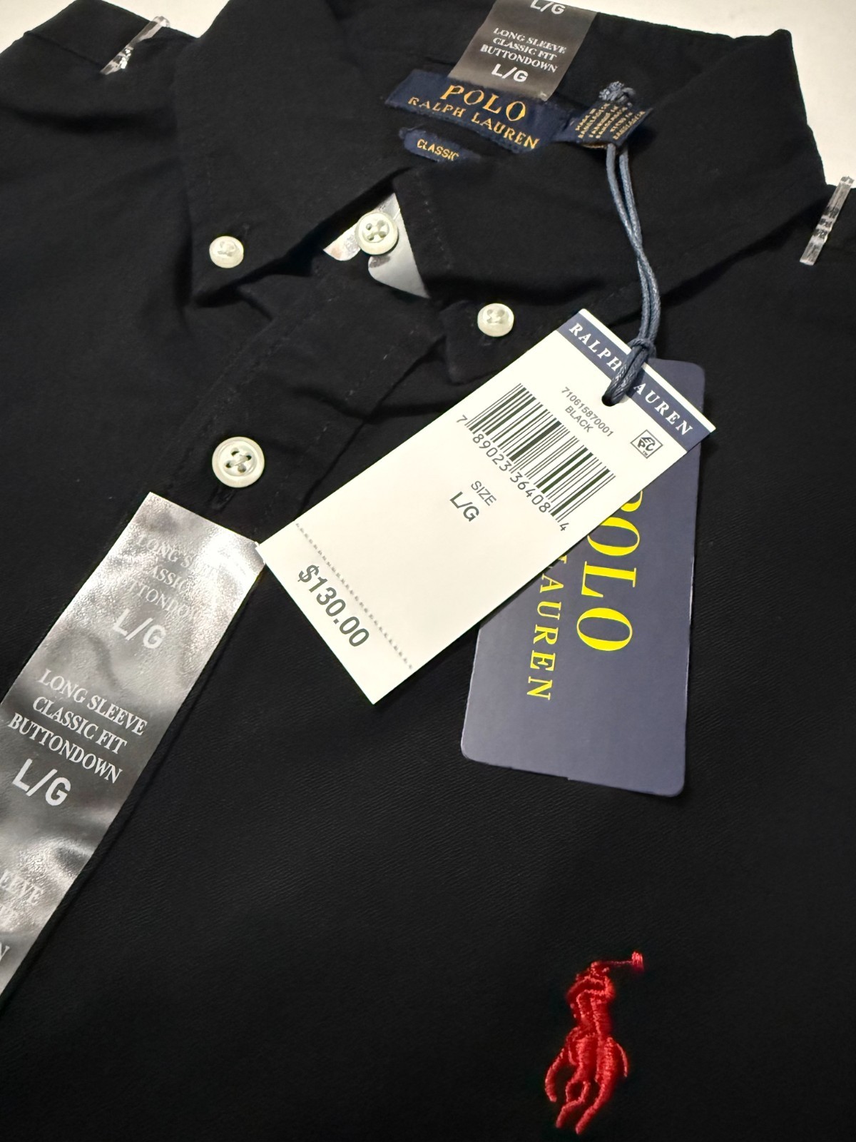 Polo Ralph Lauren Classic Fit Oxford Shirt – Black – Brand New Retail $130