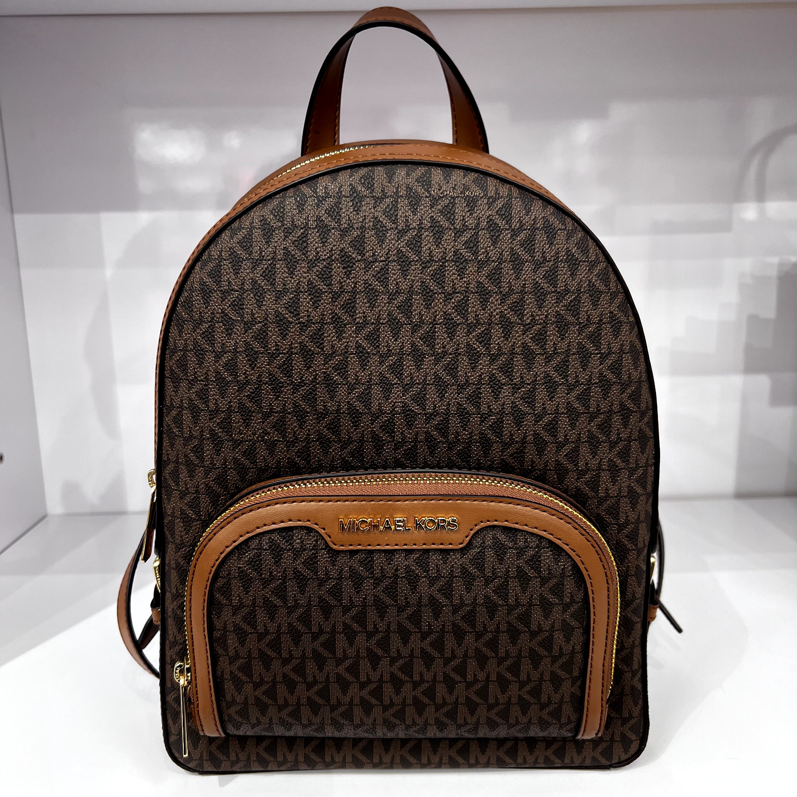 MICHAEL KORS JAYCEE MEDIUM ZIP POCKET BACKPACK BAG Brown