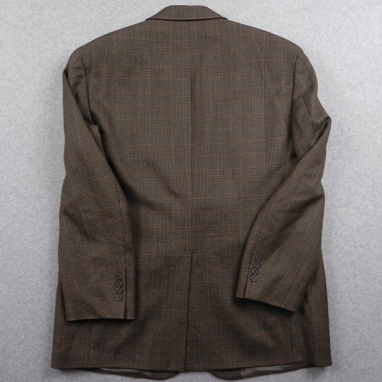 Brooks Brothers Blazer Mens 43R Wool 2-Button Suit Jacket Sport Coat Brown Plaid