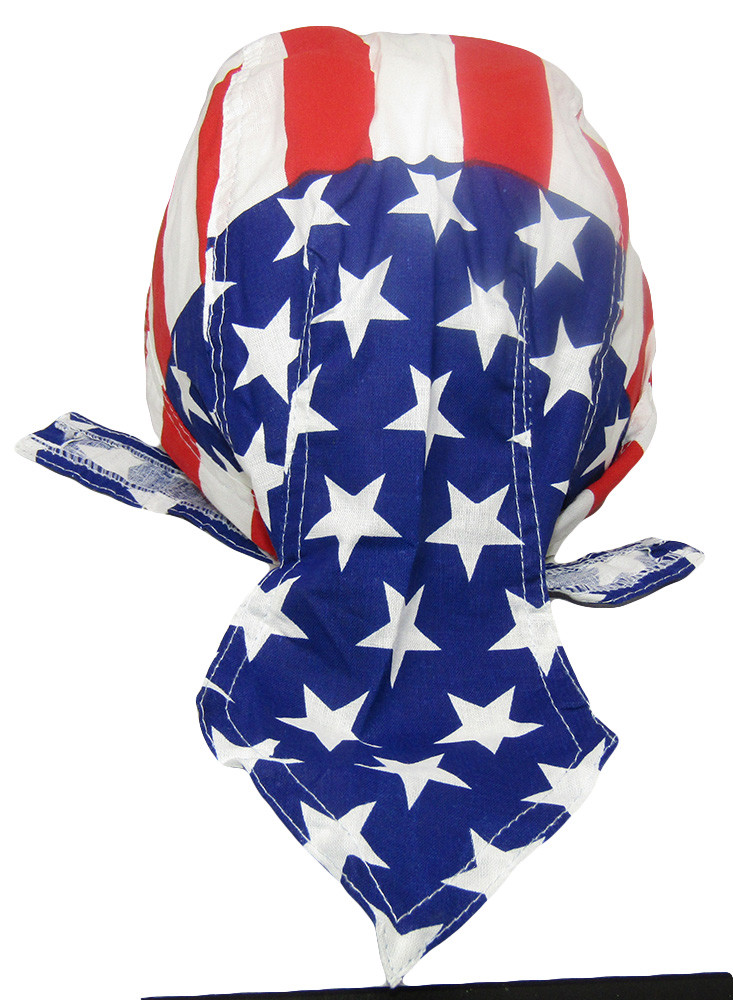 USA US Stars & Stripes Printed Red/White/Blue Do Rag Doo Rag Skull Cap Head Wrap