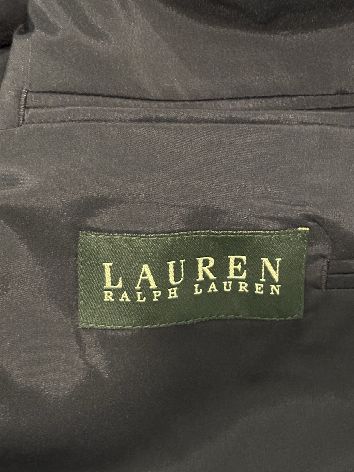 Lauren Ralph Lauren Navy Wool Blazer 46L Single-Breasted 2-Button Notch