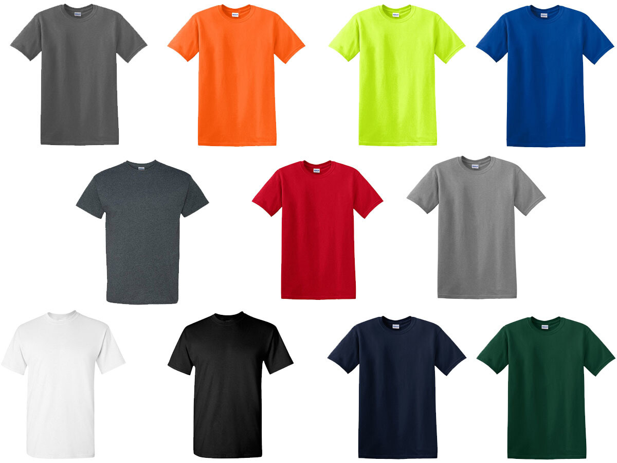 (12 PACK) FACTORY DEFECTS GILDAN Plain T Shirts 3XL Mix Colors WORK T Shirts