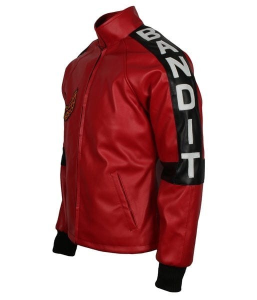 Mens Biker Burt Reynolds Smokey and the Bandit Red Trans Am Real Leather Jacket
