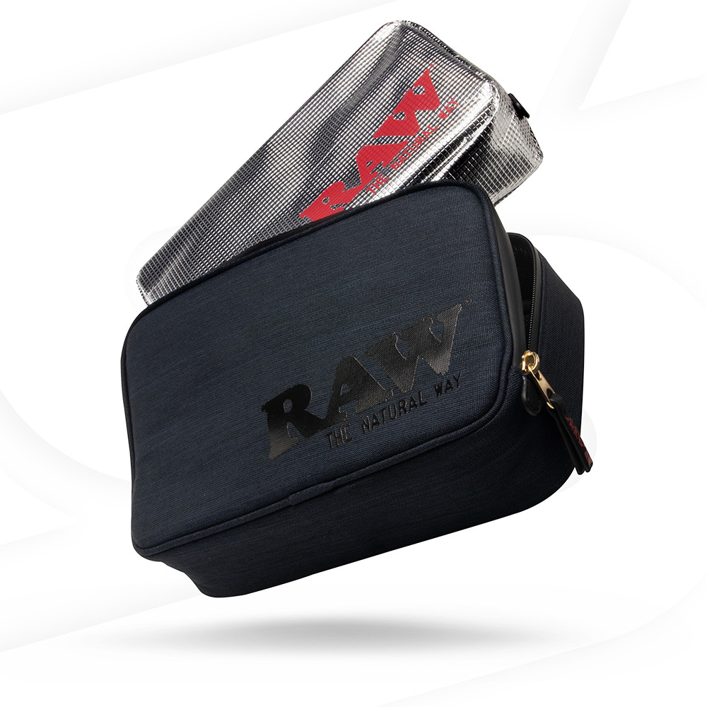 RAW Black Smell Proof Smokers Pouch | Half Ounce, Full Ounce & QTR Pounder