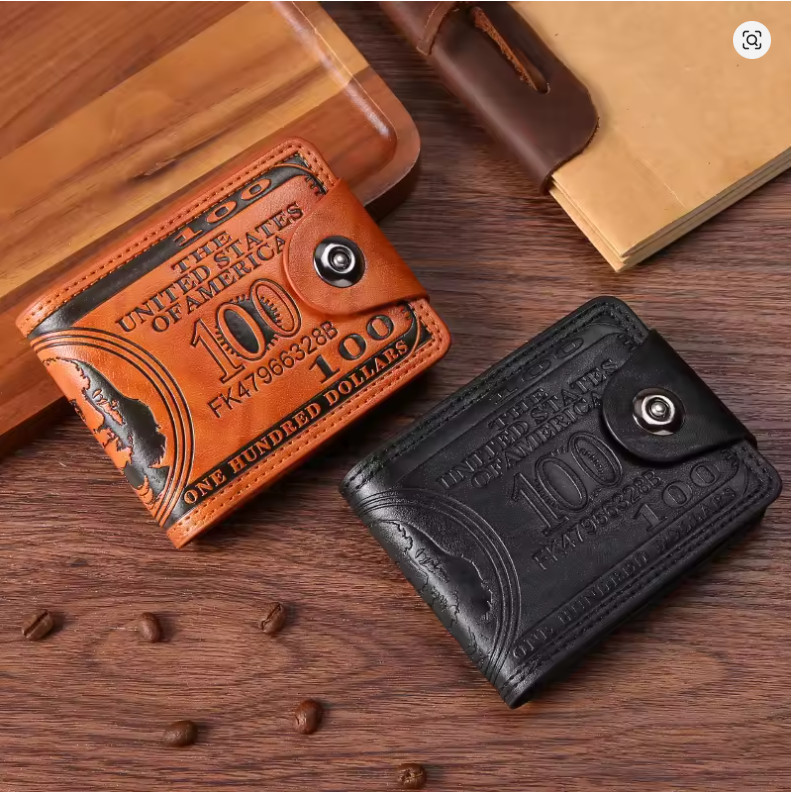 Men’s Novelty US 100 Dollar Wallet PU Leather Bill Money Billfold Card Holder