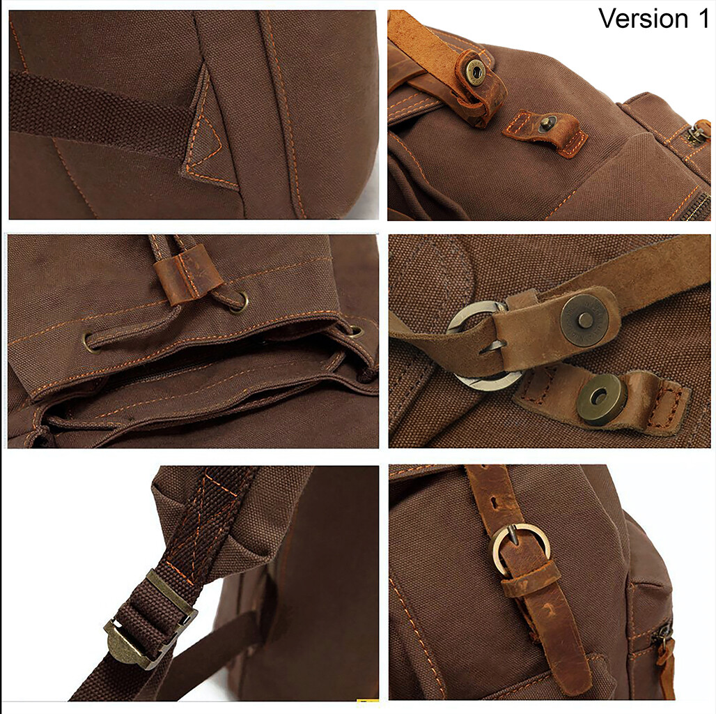 Vintage Canvas Backpack for Men Wome, Casual Daypack Travel Rucksack,School Bag