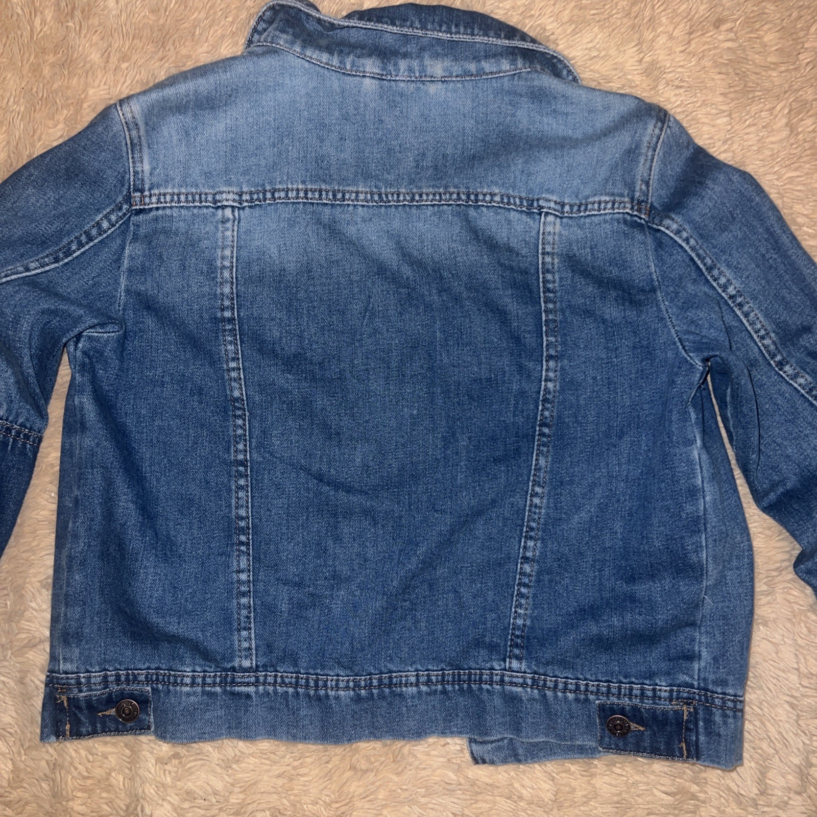 Free People Denim Jacket Womens Small Blue Button Front Cropped Jean