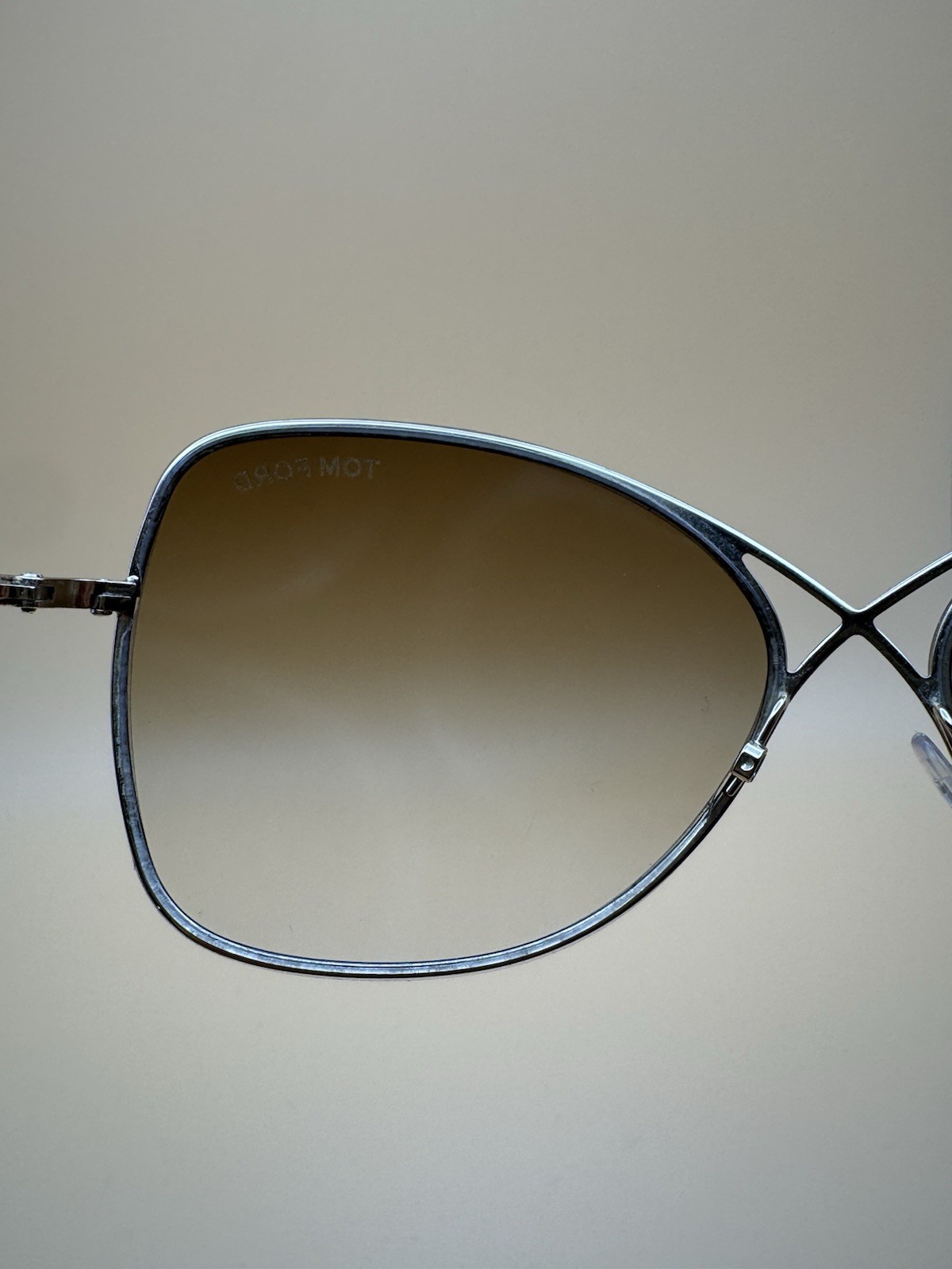 Tom Ford Colette TF250 28F Gold Brown Sunglasses 63-12-135mm Made In Italy Used