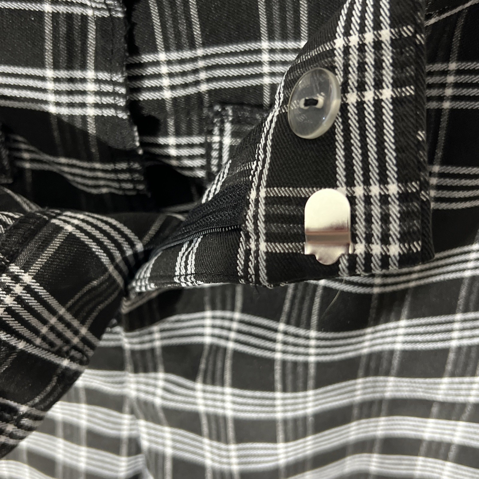 Sugar Rain Plaid Flare Pants Black White Checkered Pattern size L (W30 x L33.5)