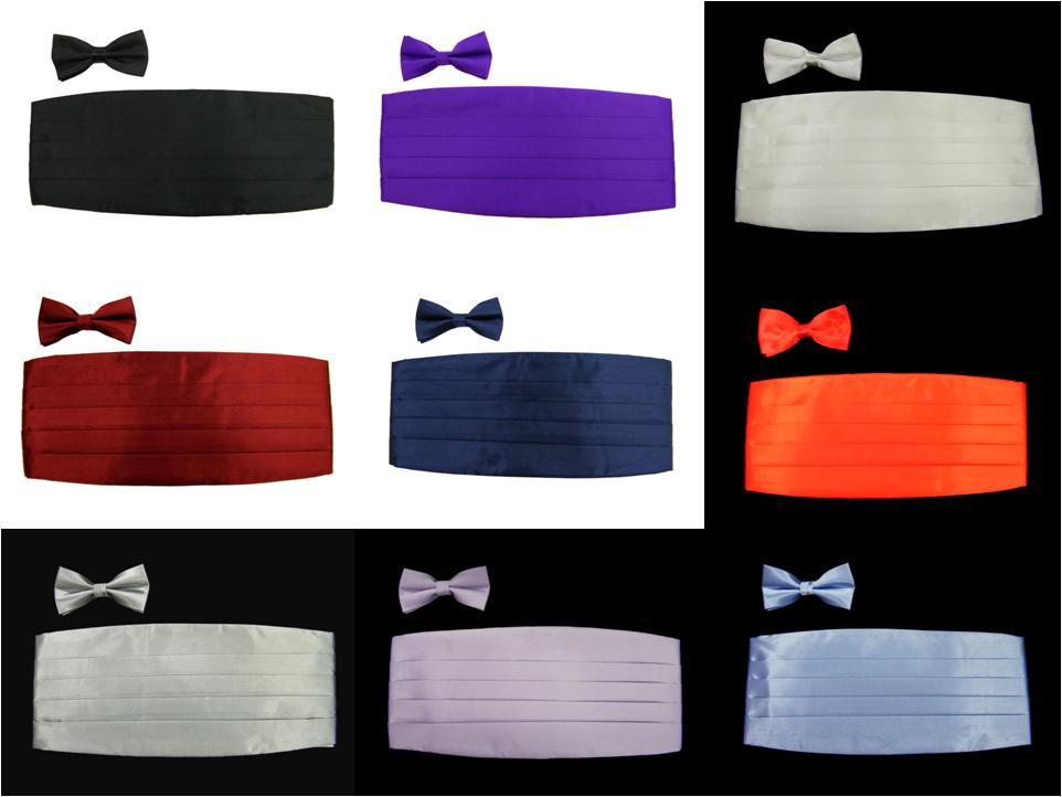 Mens Satin Wedding Formal Tuxedo Cummerbund with Bowtie SET