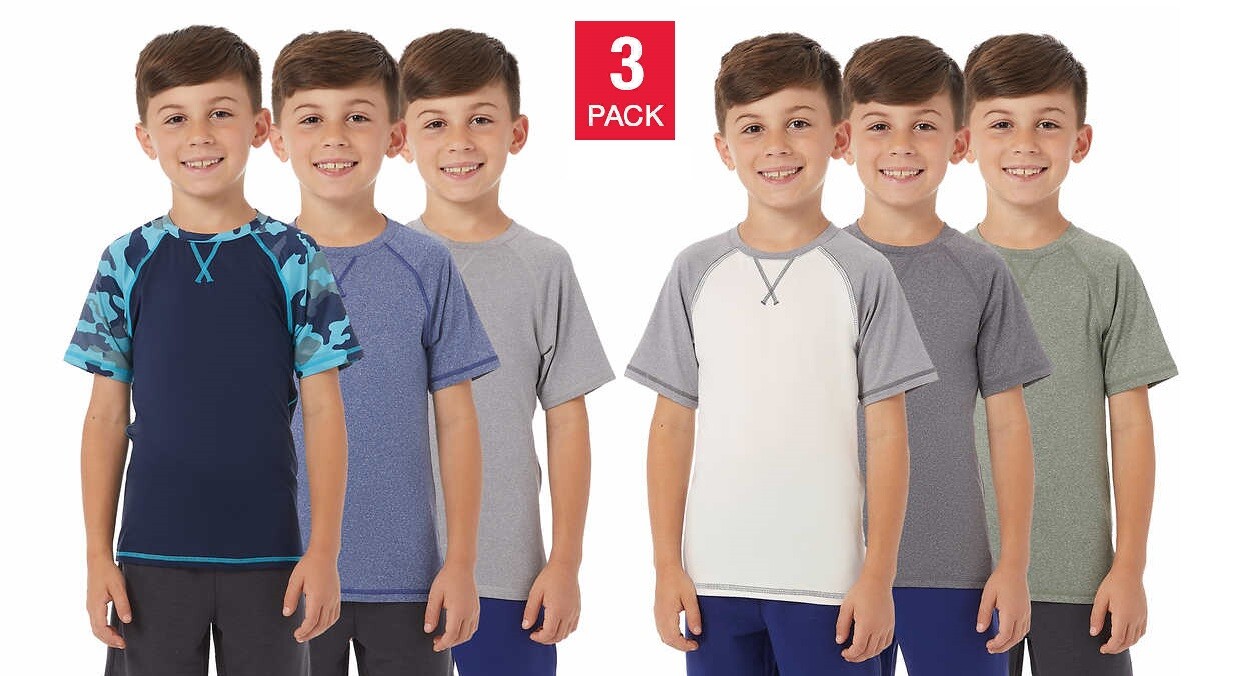 32 Degrees Cool Youth 3-Pack Active Tee
