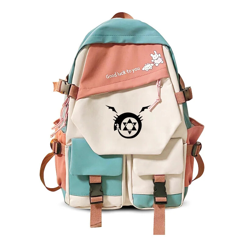 Fullmetal Alchemist Backpack School Bag Cartoon Laptop Travel Rucksack Outdoor