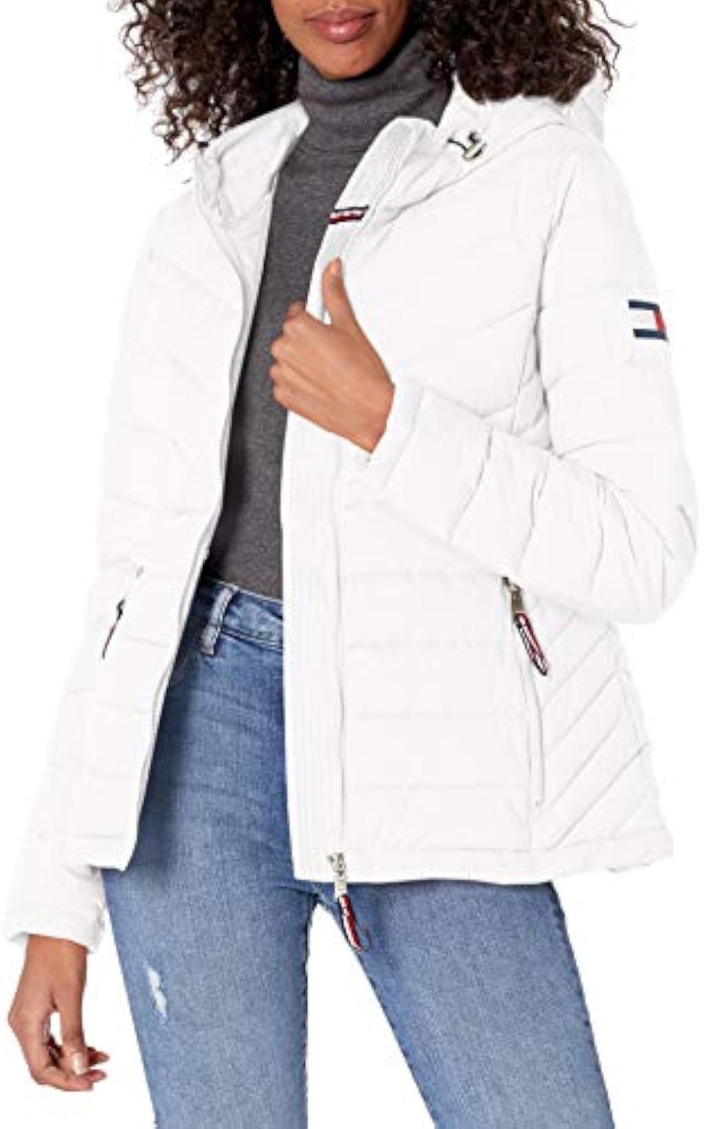Tommy Hilfiger Women’s Essential Lightweight Packable Puffer Jacket, New White,
