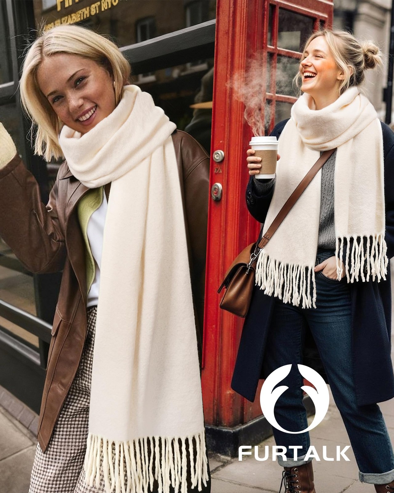 Scarf for Women Men Soft Warm Cashmere Feel Blanket Pashmina Shawl Winter
