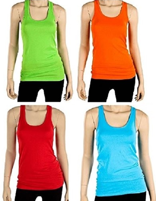 Wholesale Women Racerback Tank 100% Cotton Basic Solid Tee NEW TT402 S or M Lot