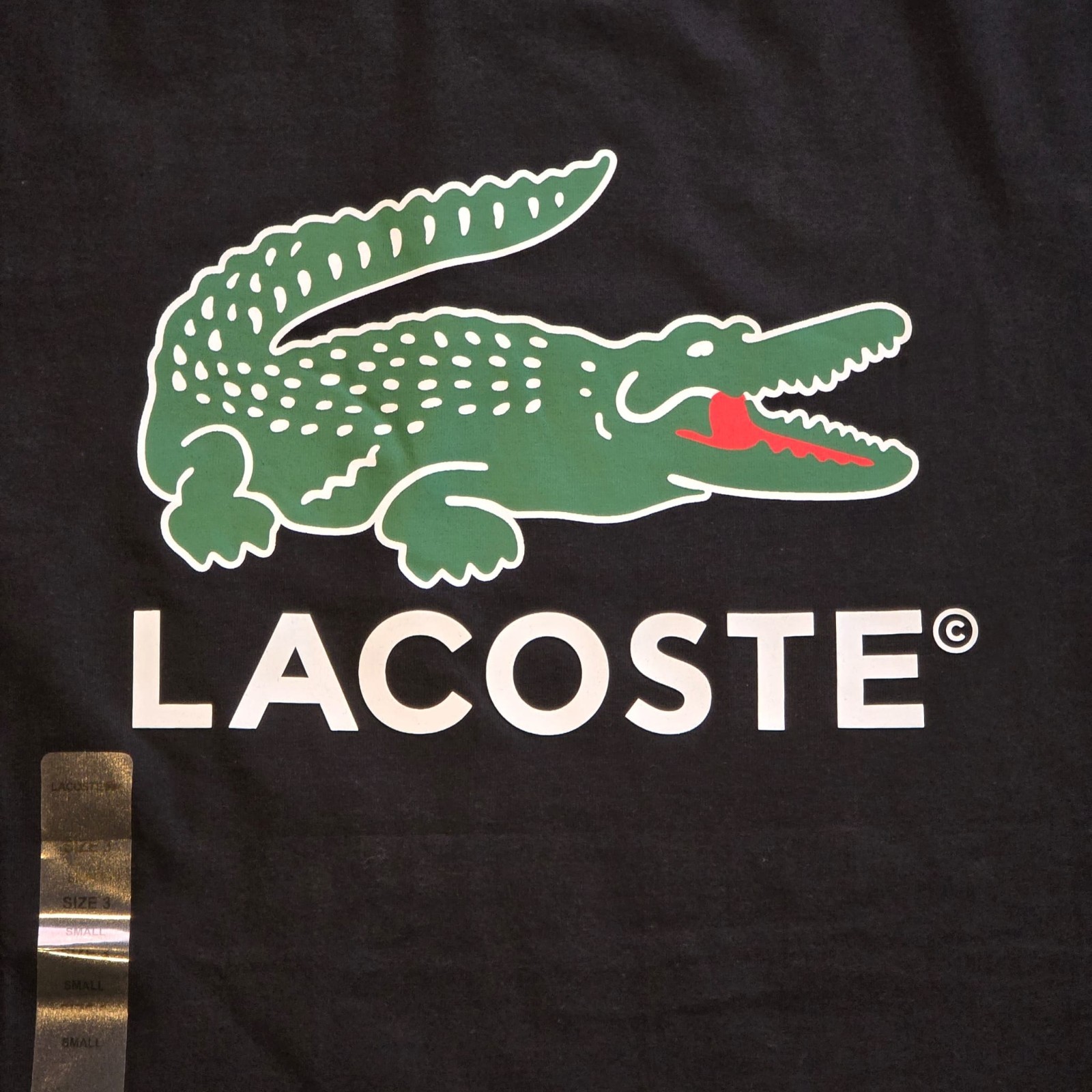 Lacoste Men’s Signature Print Cotton Jersey T-Shirt Black TH1285-51-031