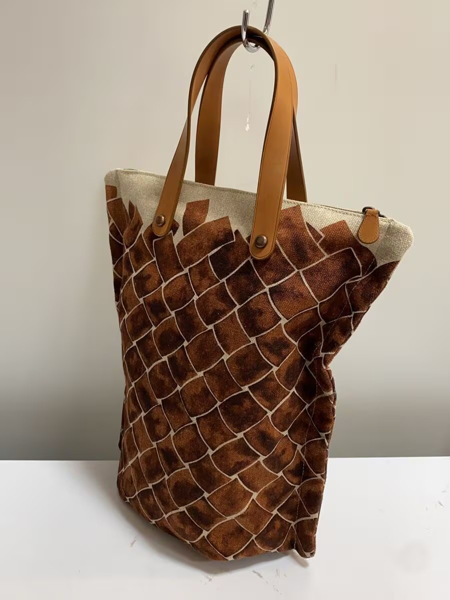 BOTTEGA VENETA Woven Print Tote Bag Canvas BRW