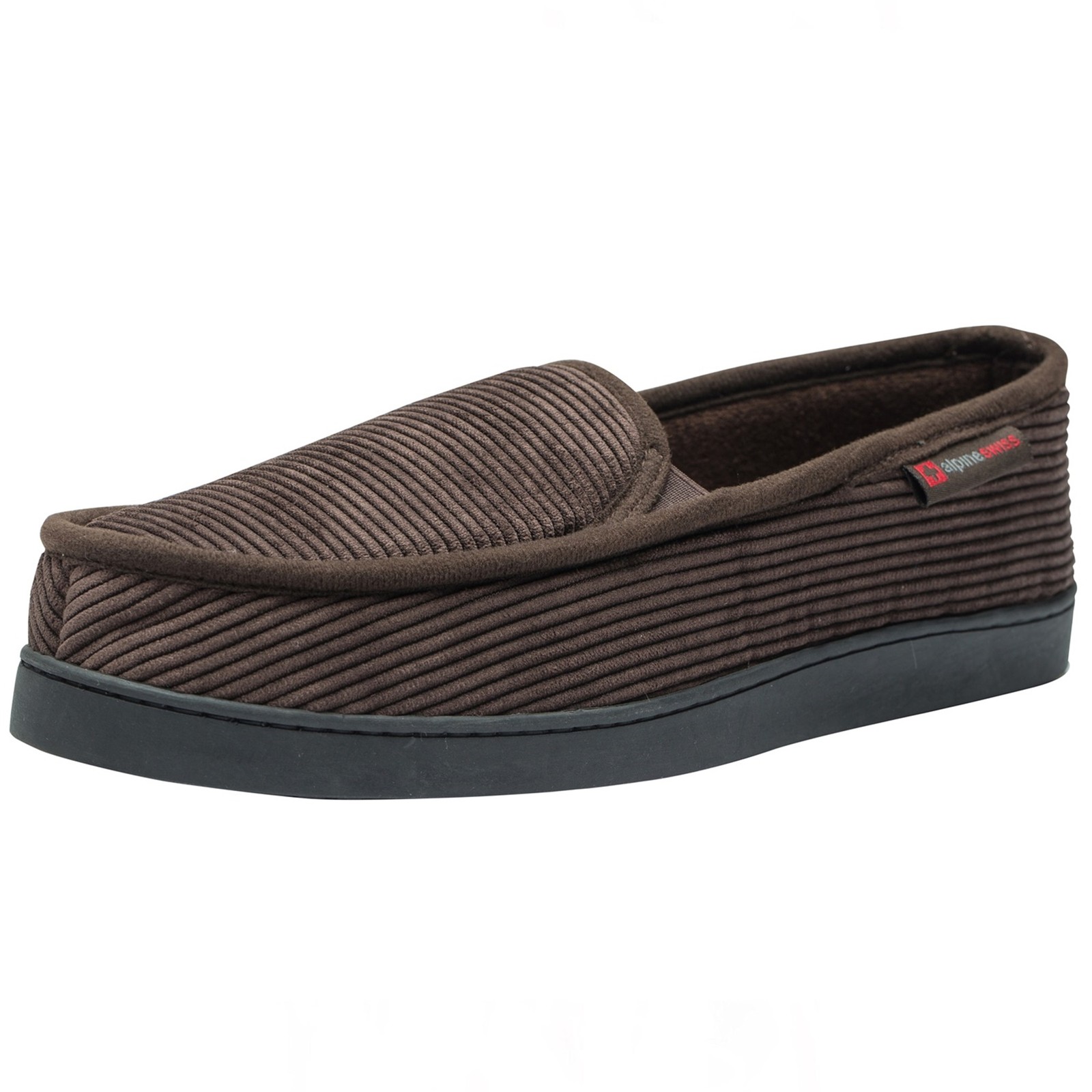 Alpine Swiss Wide Mens Slippers Steve Moccasin House Shoes Memory Foam Insole
