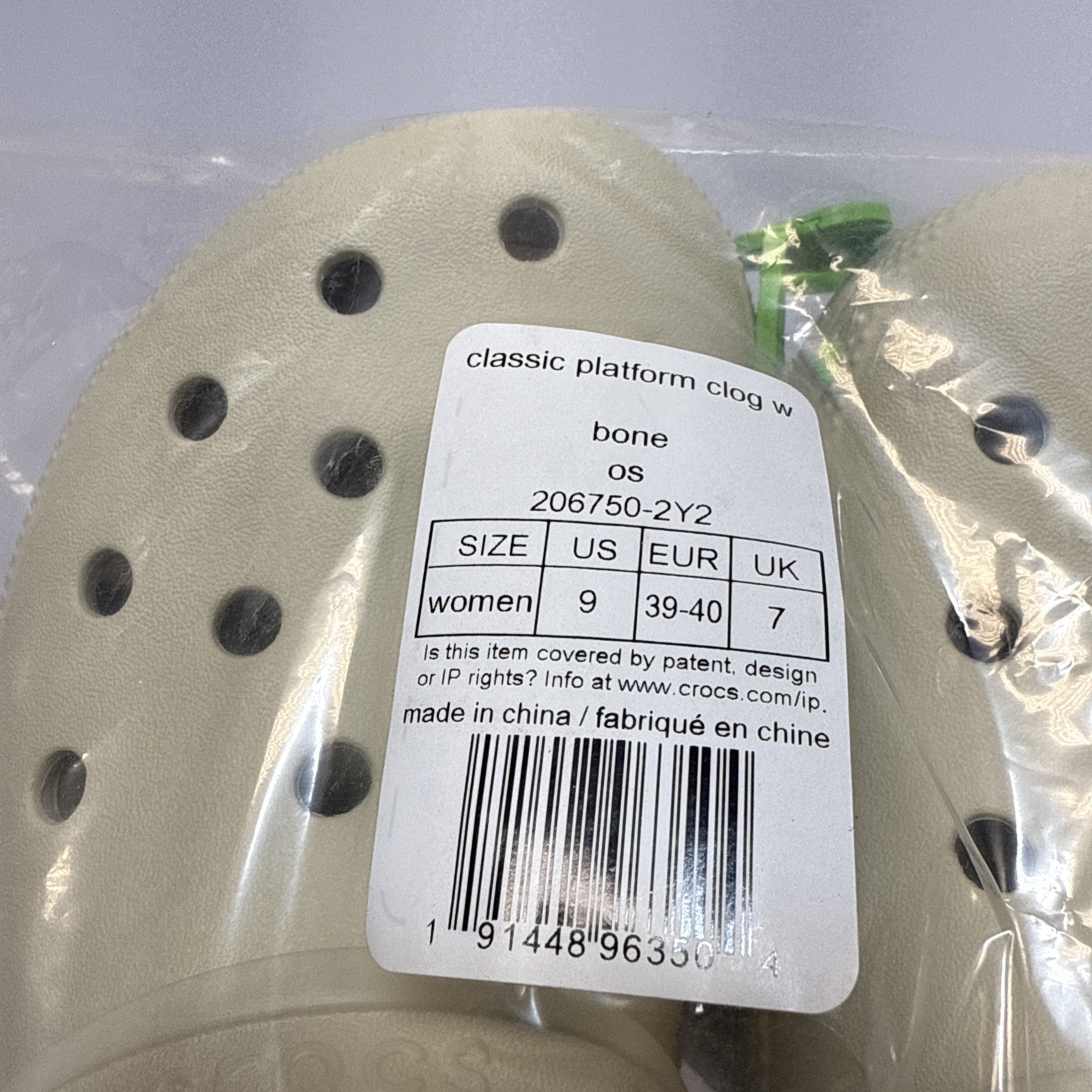 Crocs Mega Crush Clogs Platform Shoes Bone Ivory Men’s Size 7 Women Size 9