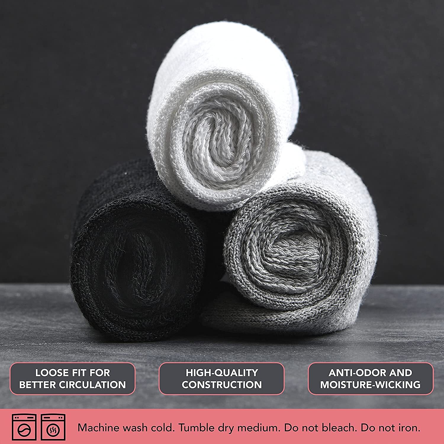 3-12 Pairs For Mens Womens Circulatory Diabetic Health Crew Ankle Cotton Socks