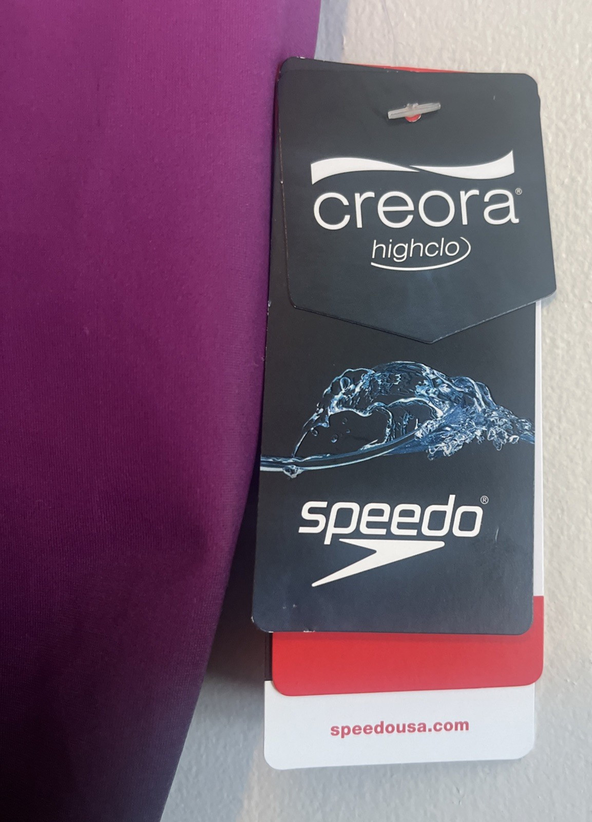 Speedo Swimsuit 1 Piece Creora Highclo Potent Purple 12 NWT-UPF 50+ Moderate Cup