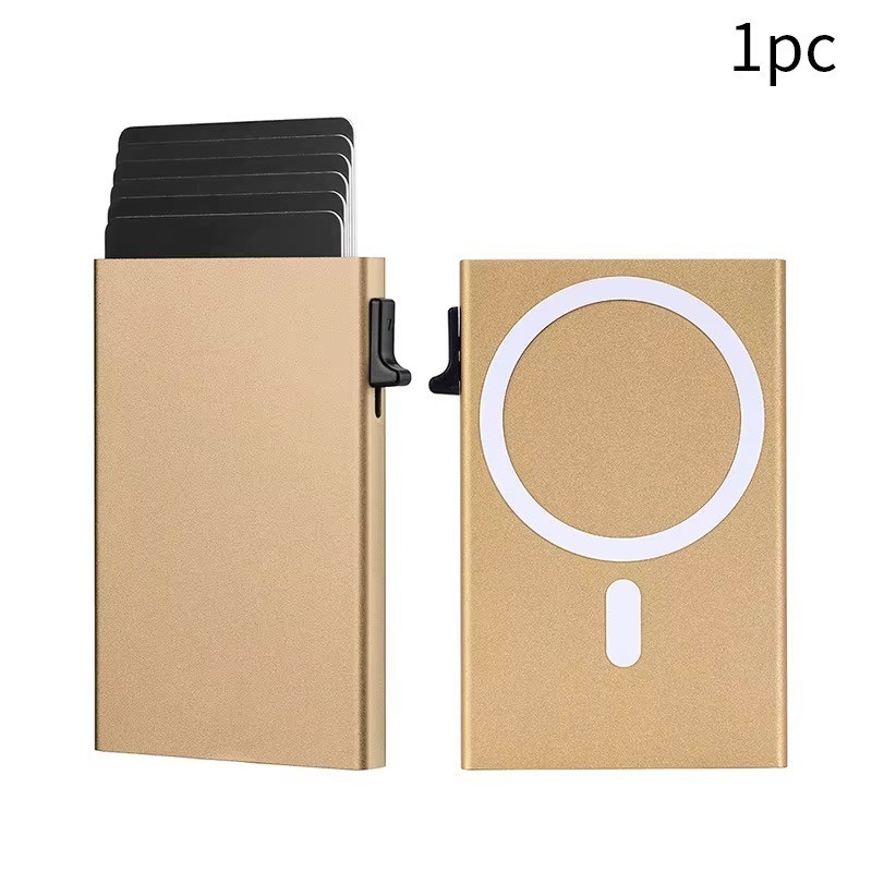 Magnetic RFID Blocking Wallet Pop Up Card Holder Aluminum Slim Wallet for Men