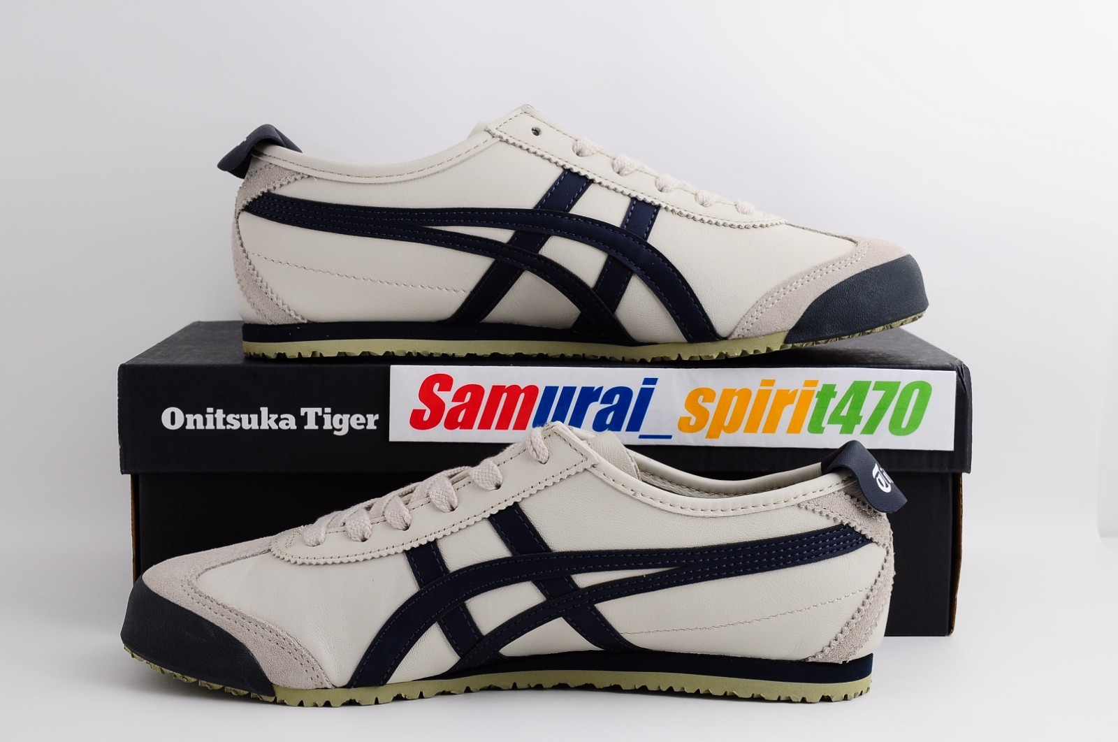 Onitsuka Tiger Genuine MEXICO 66 1183C102 BIRCH /PEACOAT US Buyer No Import duty