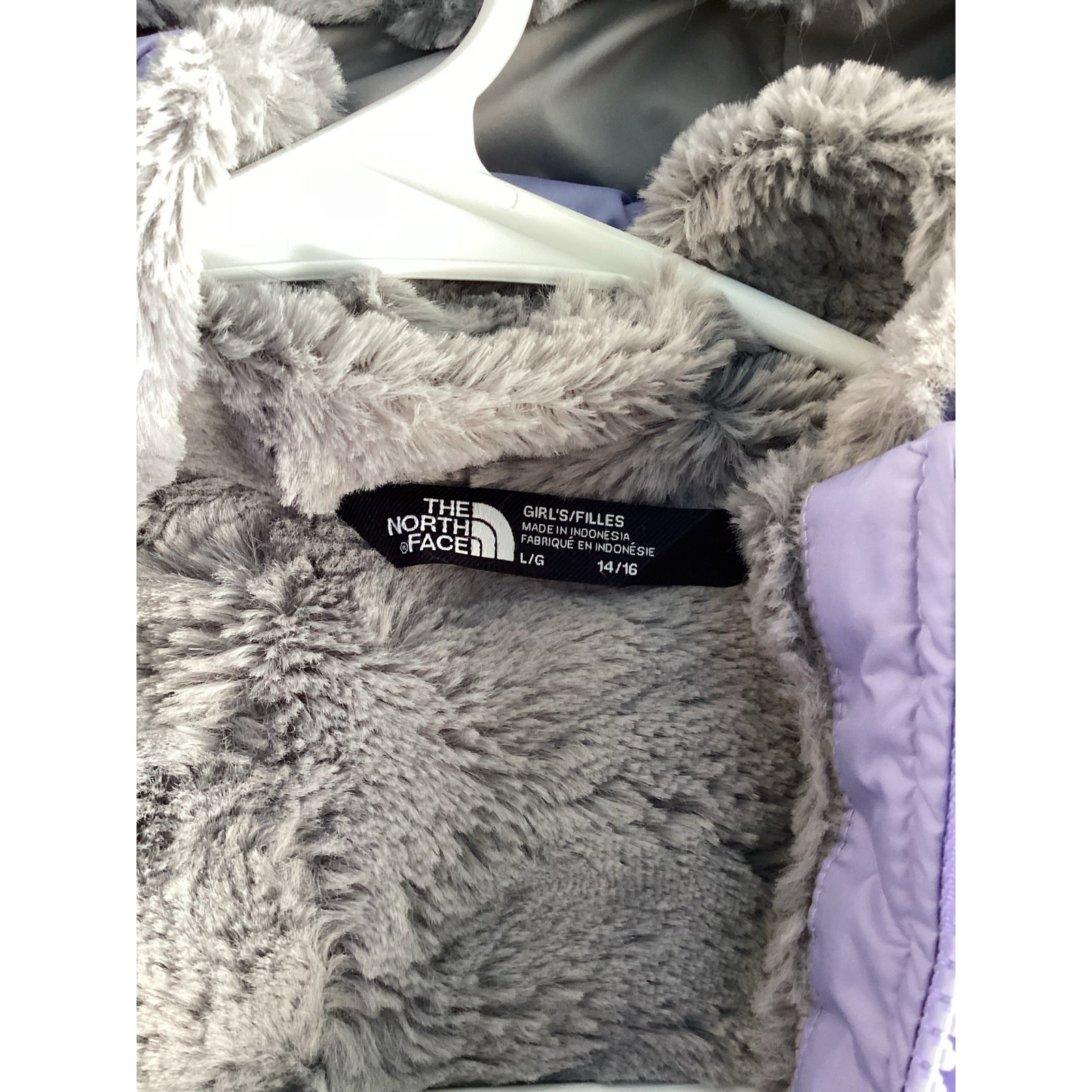 The North Face Girl’s Reversible Mossbud Swirl Parka Jacket Purple Size Large