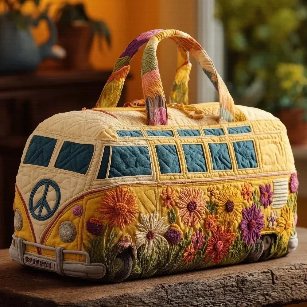 Adjustable Strap Quilted Duffle Bag Large Capacity 3D Quilting Craft Travel