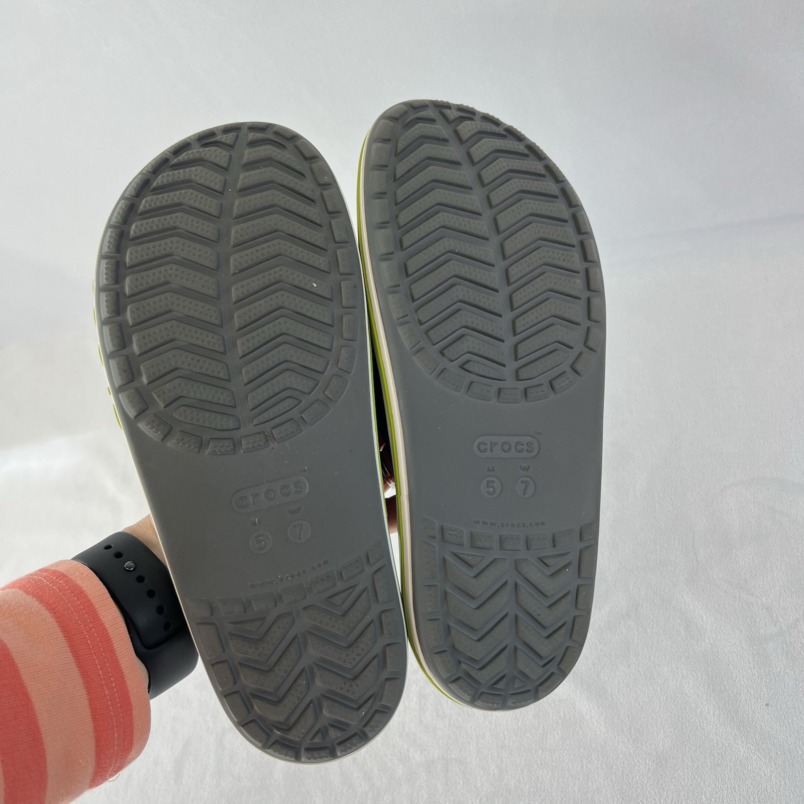 Crocs Size Mens 5/Women 7 Bayaband Iconic Comfort 205392 Unisex Gray Slides