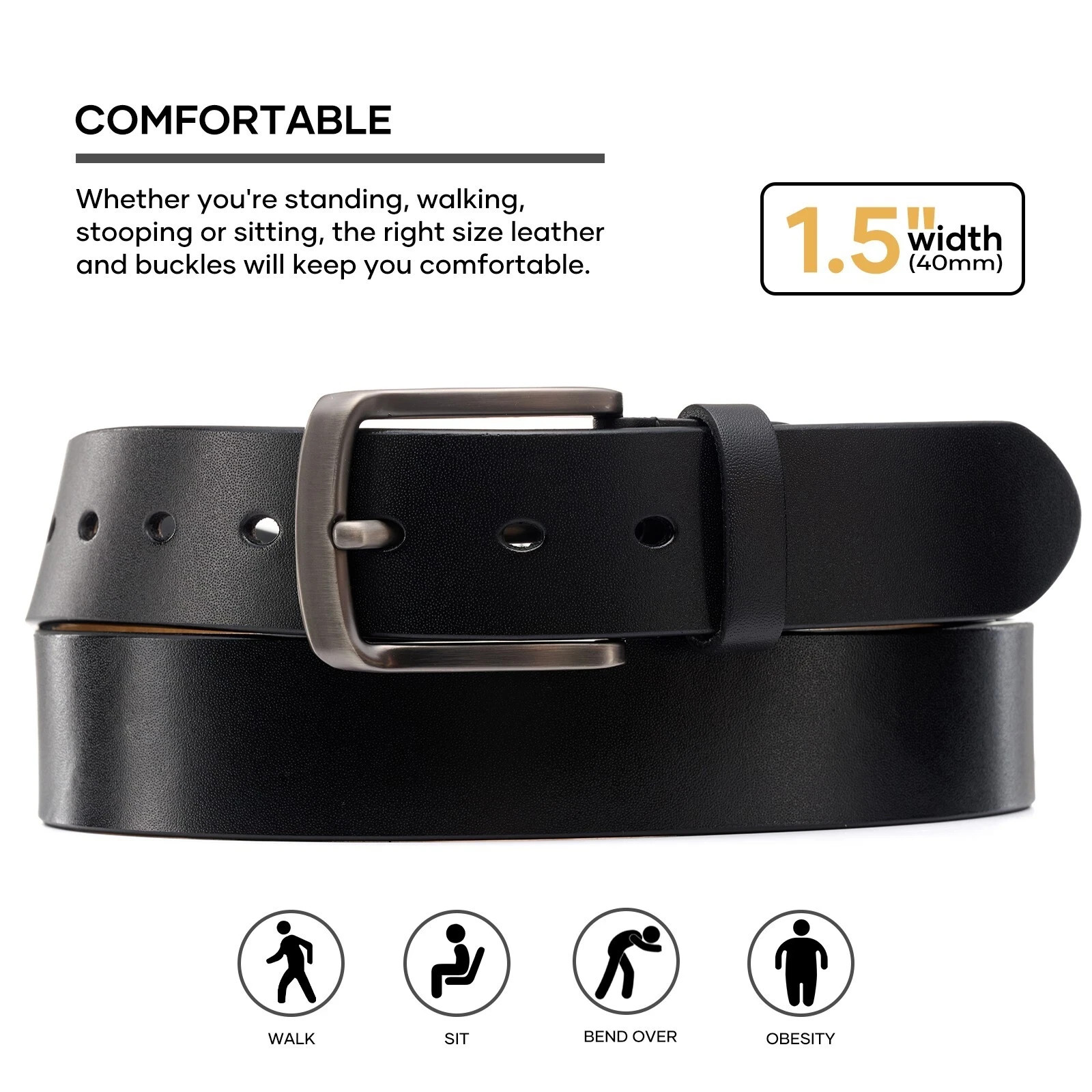 Multi Lot Men’s belts Genuine Leather Casual Dress Jeans Belts 1.5” wide