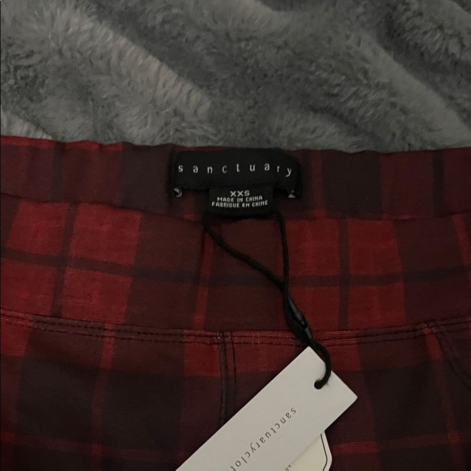 Sanctuary Red and Black Checkered Skinny Pants Size:XXS Retail: $89