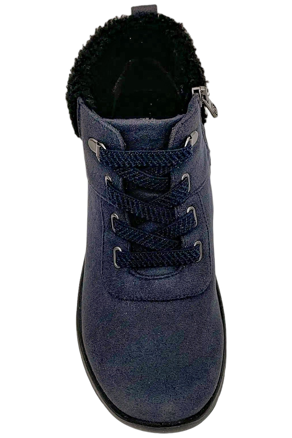 Bzees Women’s Garner Machine Washable Shearling Ankle Bootie Navy