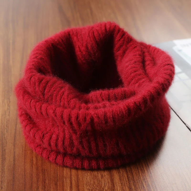 100%Wool Ring Scarf for Women&Men Autumn Winter Soft Warm Cashmere Scarves