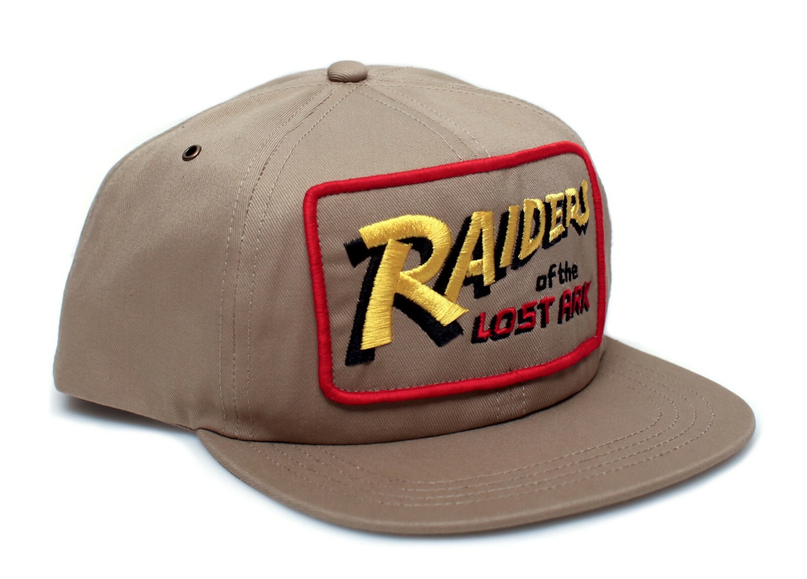 Raiders Of The Lost Ark Indiana Jones Flat Bill Hat Movie Crew Cap Adult Khaki