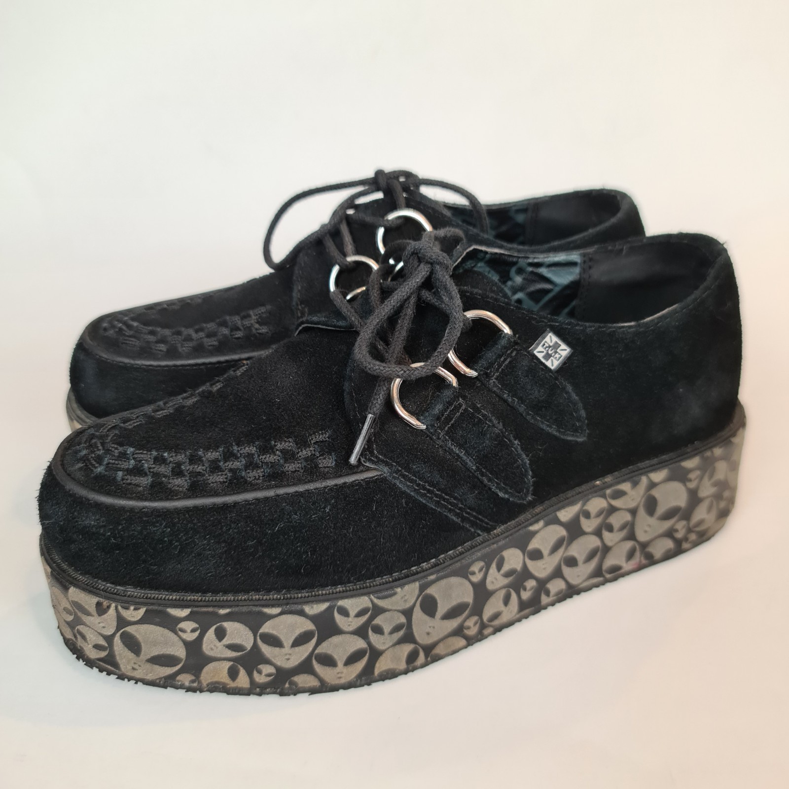 T.U.K. Alien Wrapped Platform Mondo Creepers W 8 M 6 Glow In The Dark Sole Black