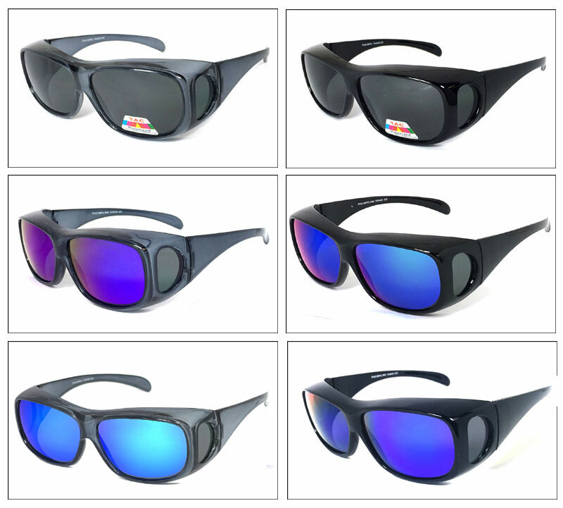 Polarized Mirror Lens FIT OVER Sunglasses Cover Rx Glasses UV Protect