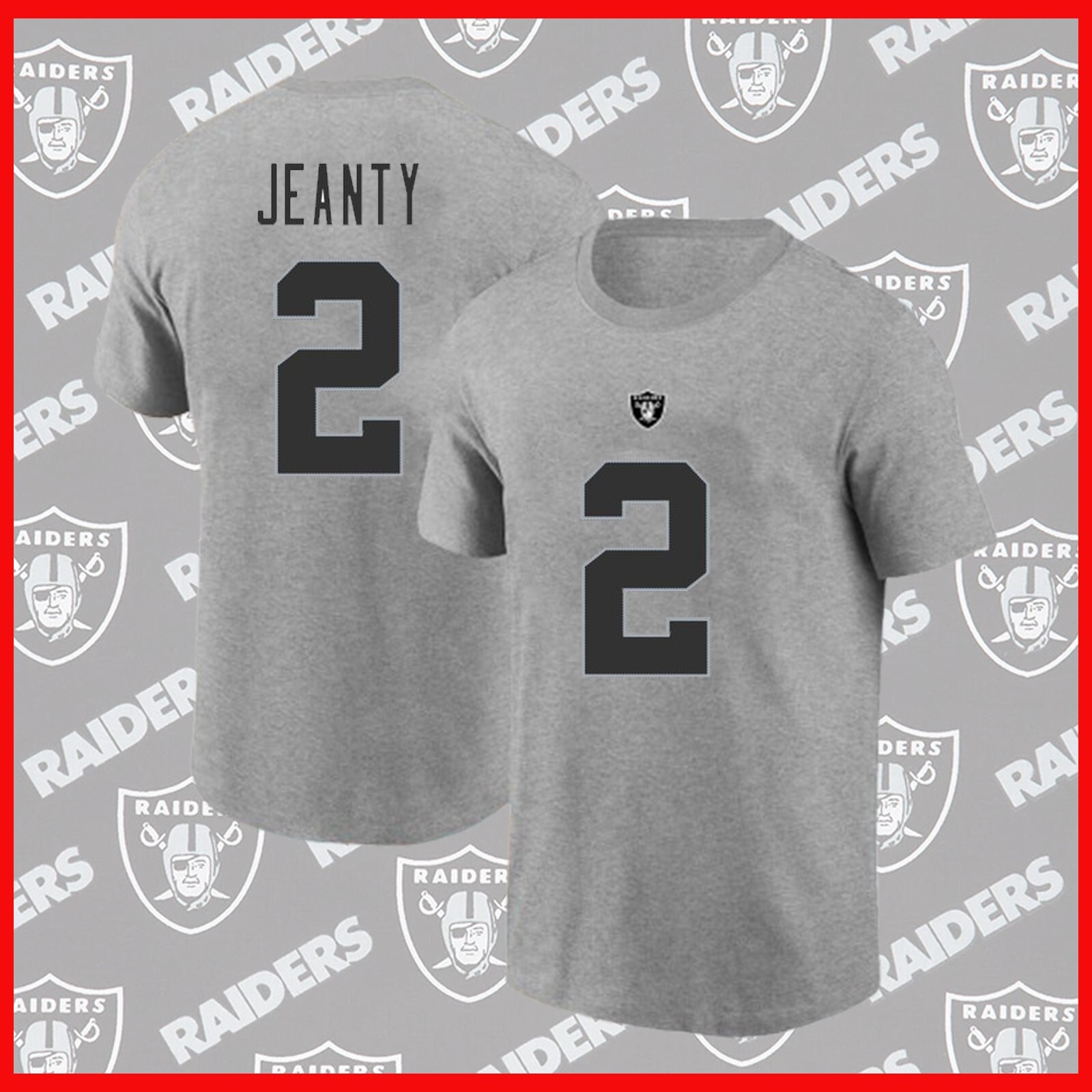 HOT!!! Ashton Jeanty #2 Las Vegas Raider 2025 Player Name & Number Fast Shipping