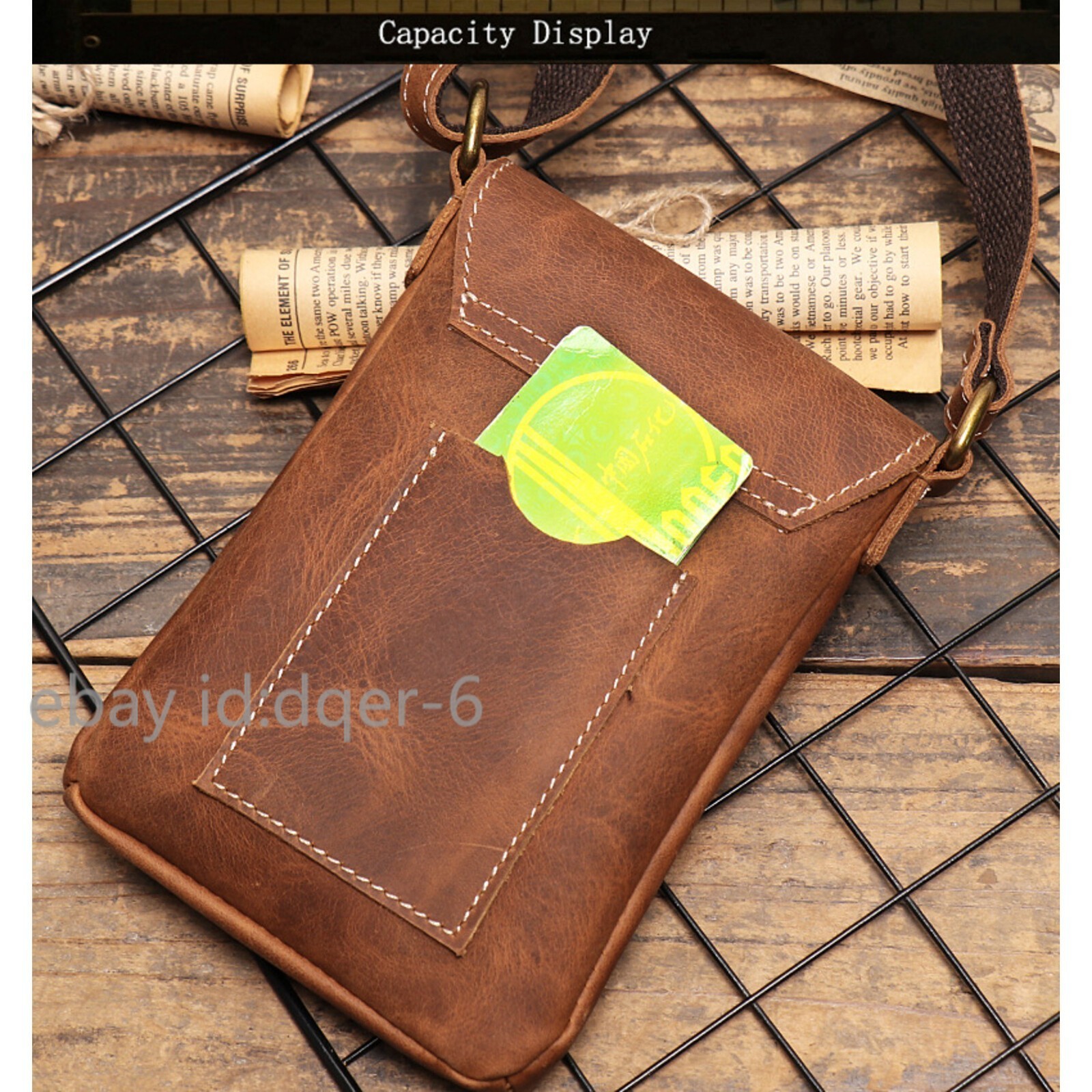 Mens Leather Shoulder Bag Small Crossbody Pouch Vintage Phone Wallet Carrier