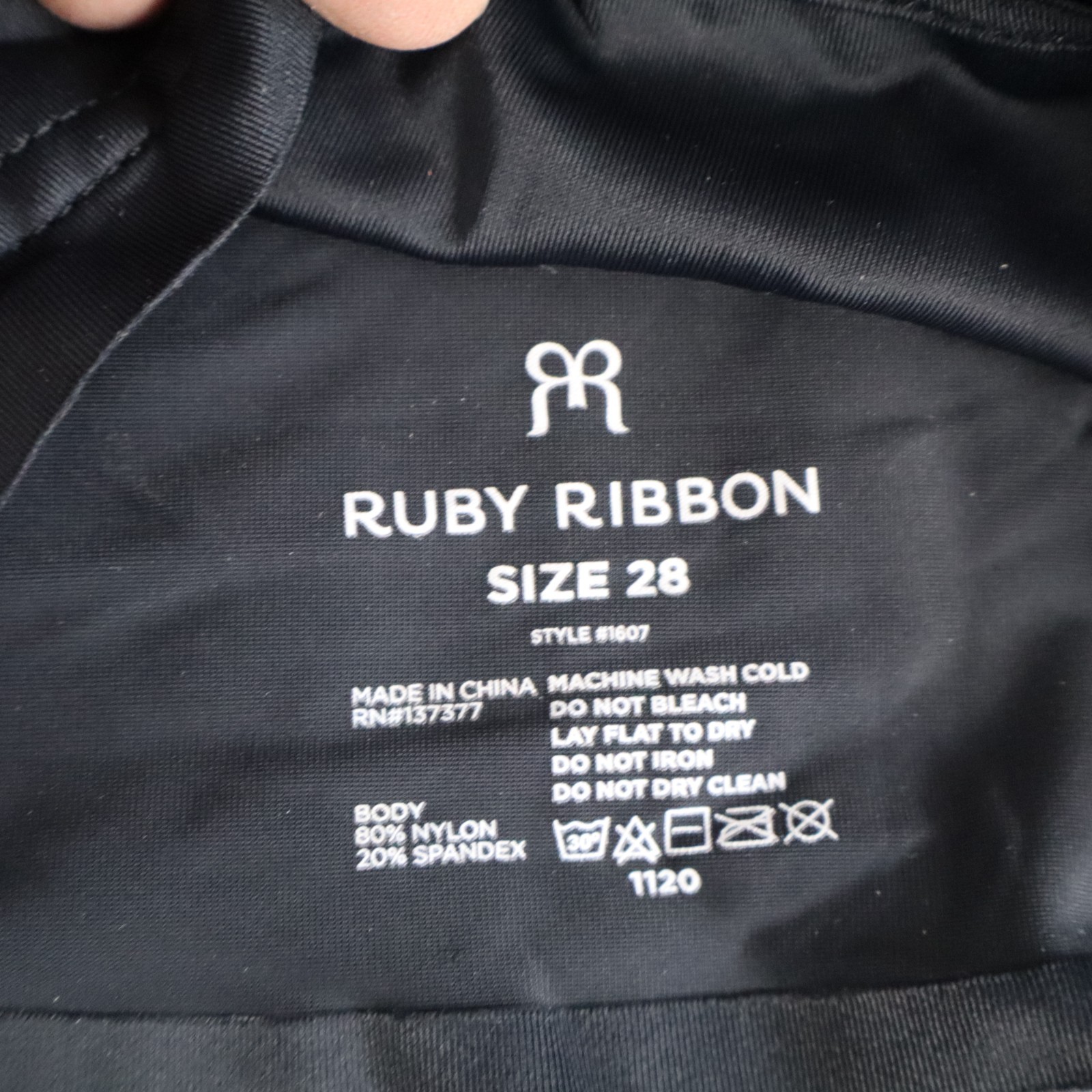 Ruby Ribbon Second Skin Scoop Demiette Black color Style 1807 Size 28 Demi NWOT