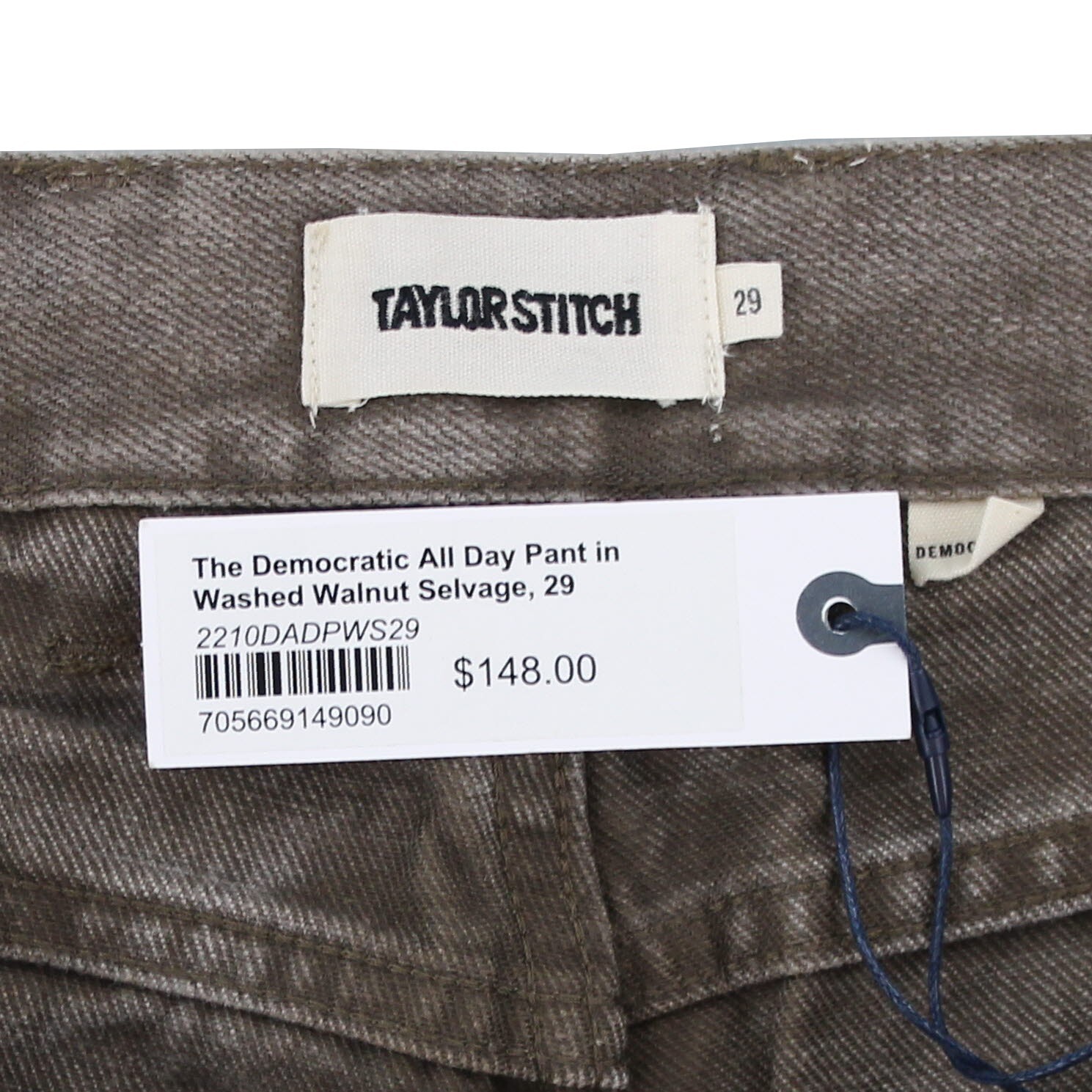 Taylor Stitch Men’s Democratic All Day Pant Mid Rise Tailored Fit Selvage Denim