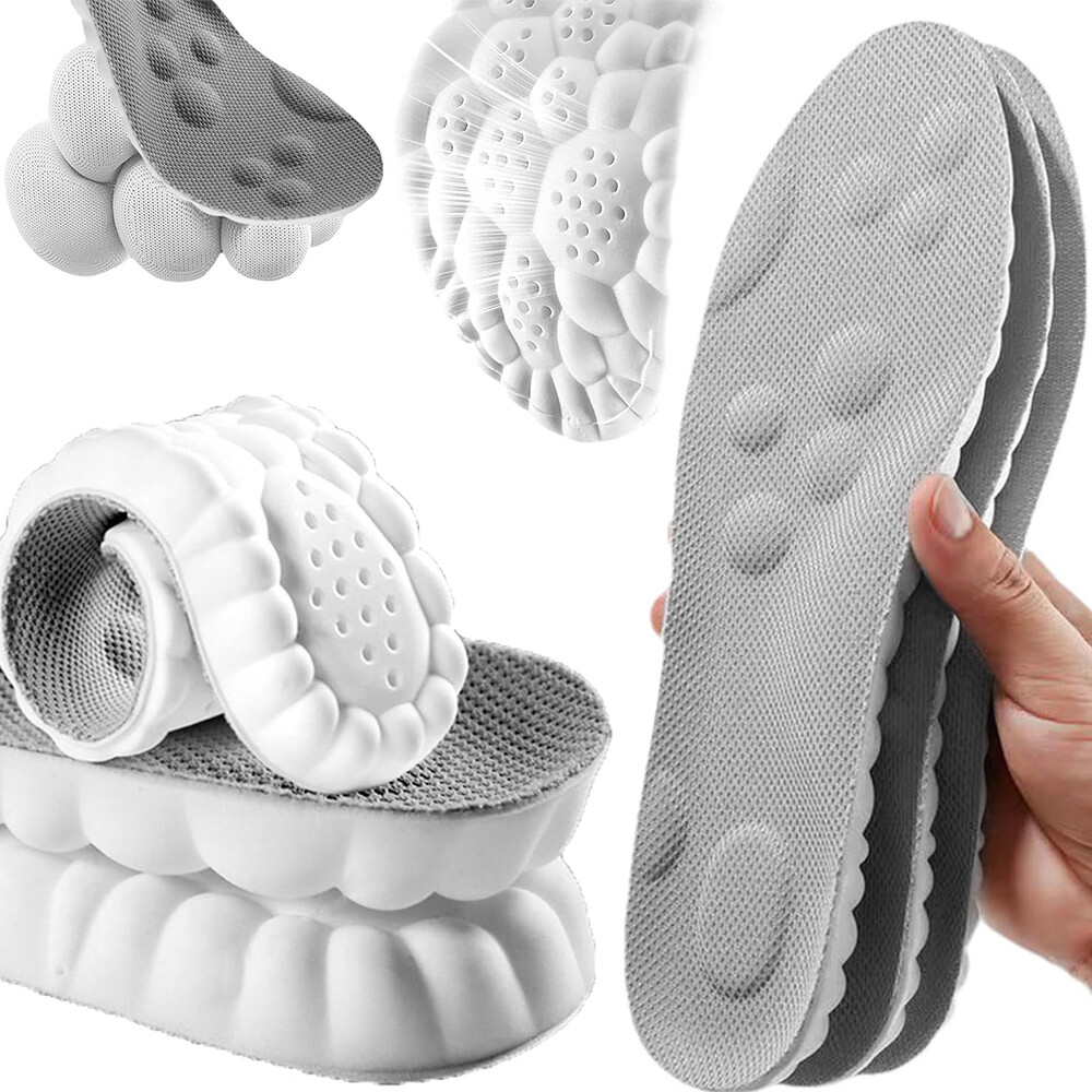 3Pairs Cushioning Insoles Memory Foam Work Sports Soft Insoles – Size Large 7-14
