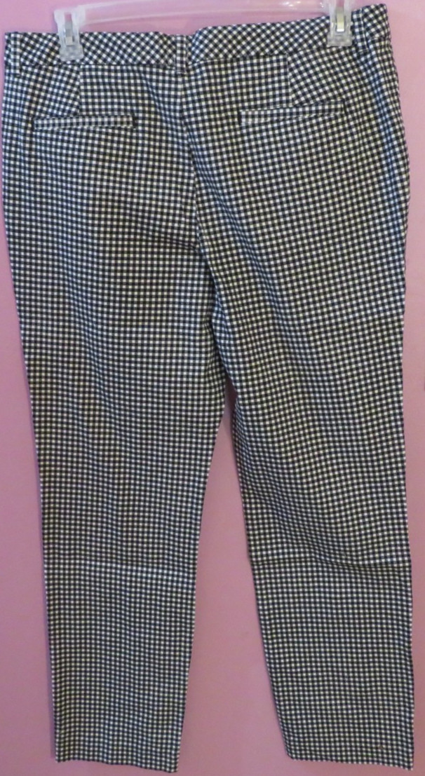 NWT Amazon Essentials Womens white gingham pantsblack white checkered size 12