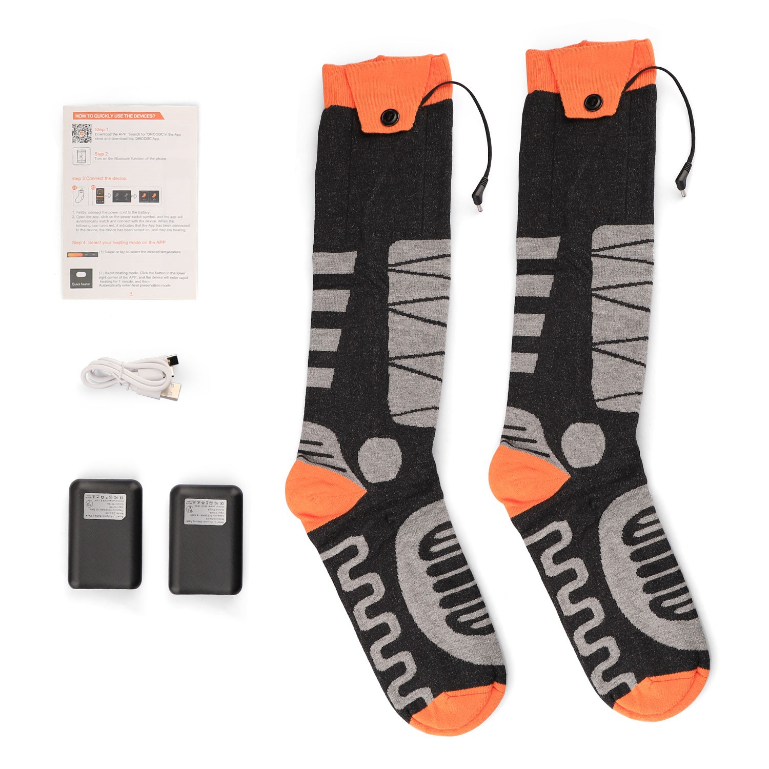 Electric Heated Socks Rechargeable Battery Men Women Winter Foot Warmer
