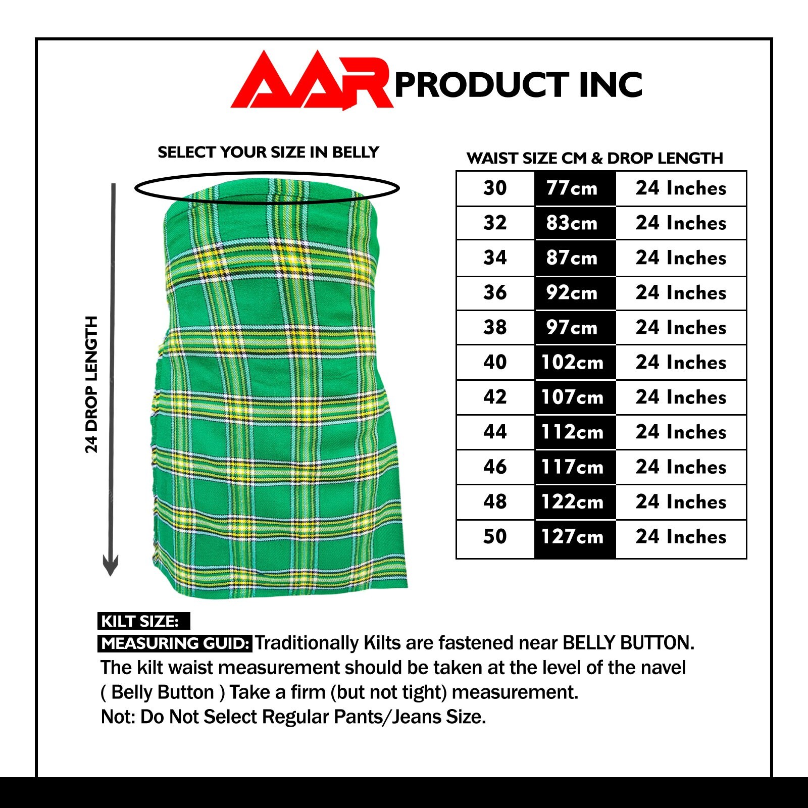 Mens Kilt Scottish Tartan Kilts Highland Casual Wear 4 Acrylic Tartans AAR