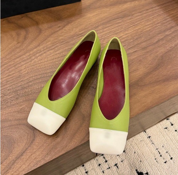 2cm/6cm/8.5cm Square toe High-Heeled Shoes Baotou Thick-Heeled boat shoes Women