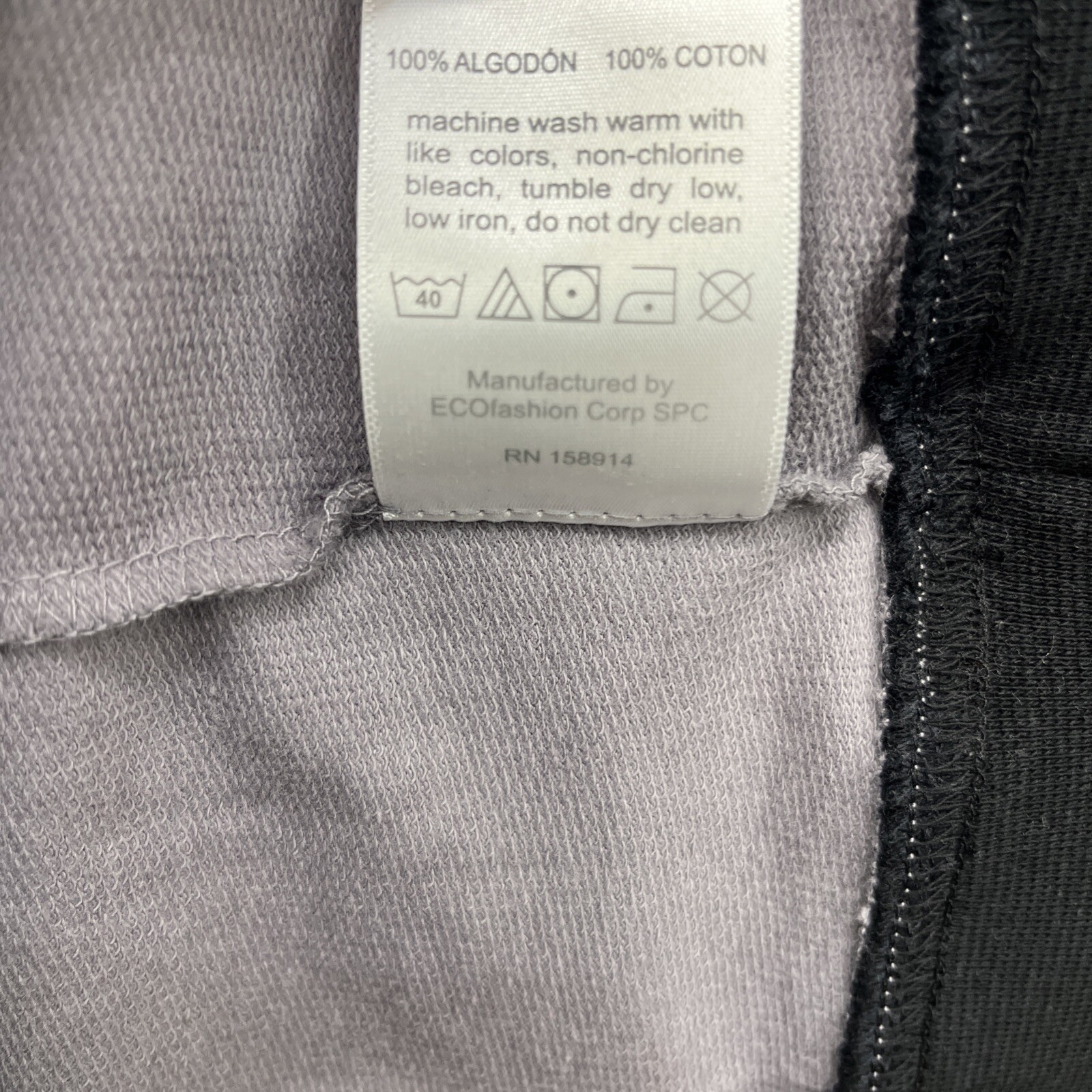 Seed to Style Dress Womens Large Organic Cotton Gray Black LS Minimalist B186